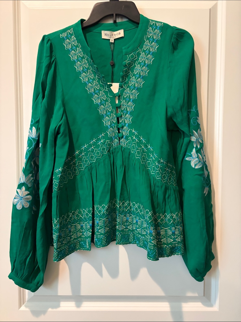 NWT Hale Bob Embroidered Blouse